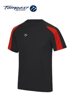 Tempest Lightweight Black Red Mens Training Shirt